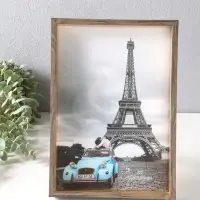 Фоторамка пластик формат А4 "Ламберто" бежево-чёрный с золотом 31х21,8х3,5 см