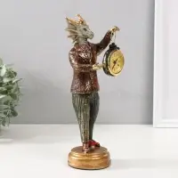 Фигурка - часы настольные полистоун &laquo;Золотистый дракон&raquo;, 9.5&times;8.5&times;28 см