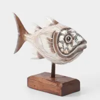 Сувенир "Рыба" дерево 25х7х18 см, цв. белый