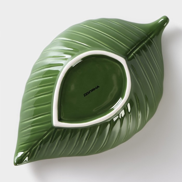 Салатник Доляна «Лист», 450 мл, 24,7×15,2 см, цвет зелёный Салатник Доляна «Лист», 450 мл, 24,7×15,2 см, цвет зелёный