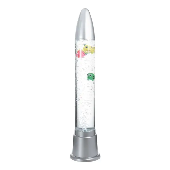 Лава - лампа RISALUX &laquo;Ракета-аквариум&raquo;, подсветка, RGB, от сети 220 В, серебристая, 10&times;10&times;60 см