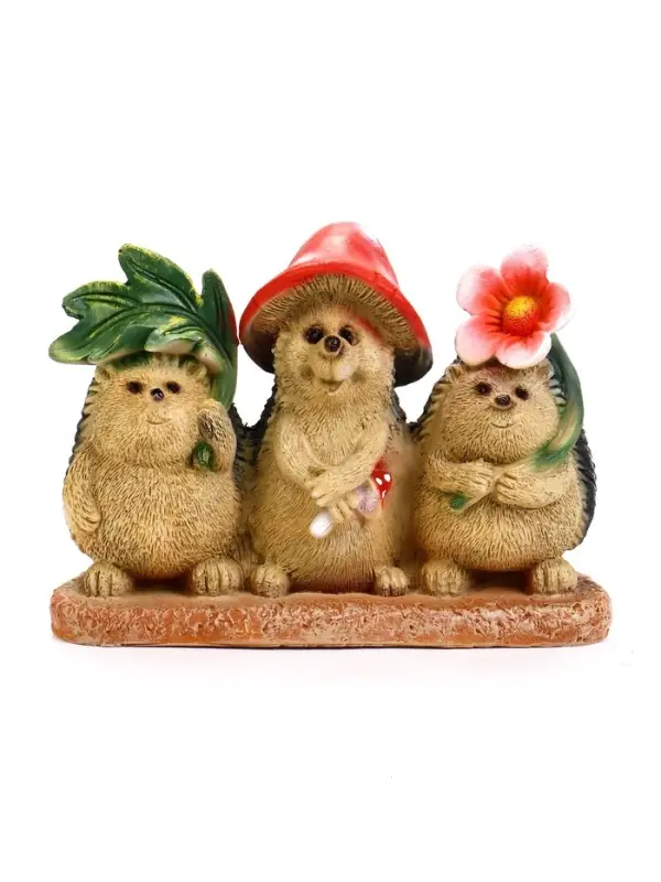 Садовая фигура из полистоуна &laquo;Три ежа&raquo;, 24&times;10.5&times;17.5 см