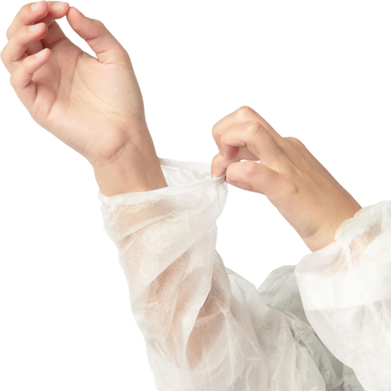 Халат процед однораз. рук.рез,на кнопках,XXXL,дл.110см,пл 20,белый,10шт/уп