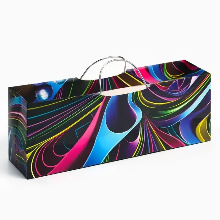 Пакет подарочный под бутылку с тиснением, Микки Маус, 35.5&times;12.5&times;9 см