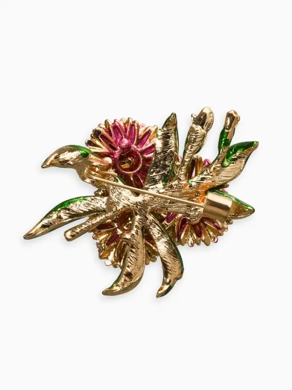Брошь "Цветы Астры", цвет розово-фиолетовый в золоте