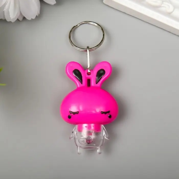 Фонарик свет на кольце Фонарик свет на кольце "Зайка" мигает МИКС 5,5х3,5х2 см