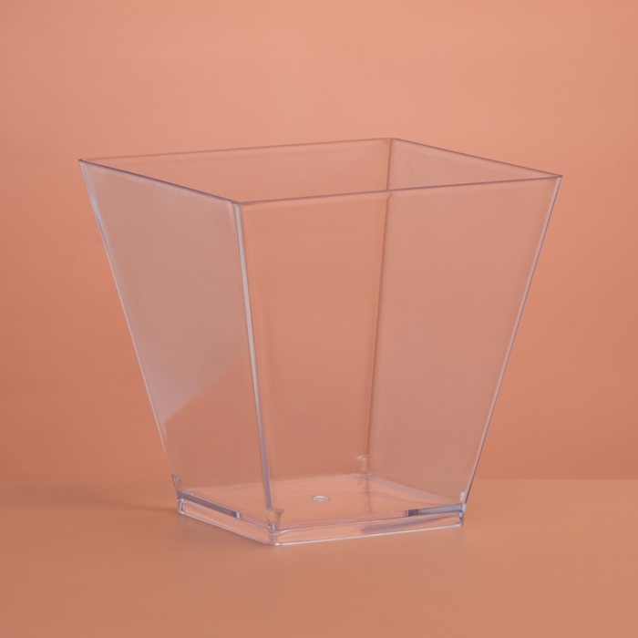 Форма пластиковая одноразовая для фуршета «Квадрат», 200 мл, прозрачная