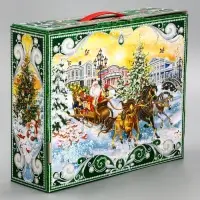 Подарочная новогодняя коробка &laquo;Чудо-тройка&raquo; в красном 29&times;9&times;25 см