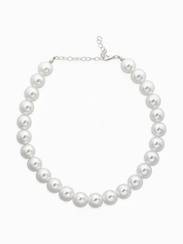 Чокер &laquo;Сияние жемчуга&raquo;, (набор3 нити) бусины №14,10,8, L=35см+8см, цвет белый в серебре