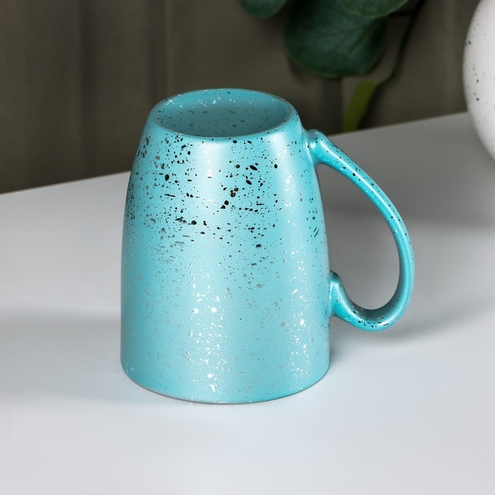 Кружка Доляна «Блеск», 350 мл, керамика, цвет голубой Кружка Доляна «Блеск», 350 мл, керамика, цвет голубой