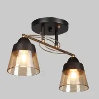 Люстра потолочная BayerLux &laquo;Кансе&raquo;, 2хЕ27, 40 Вт, черно-золотой, 41&times;15&times;23 см