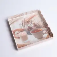 Коробка для печенья, кондитерская упаковка с PVC крышкой, &laquo;Уютный вечер&raquo;, 21 х 21 х 3 см