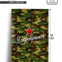Открытка «С 23 Февраля!», камуфляж, 12 х 18 см
