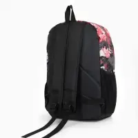 Рюкзак школьный на молнии, с карманами, с принтом, размер 30&times;13&times;42 см, красный/серый