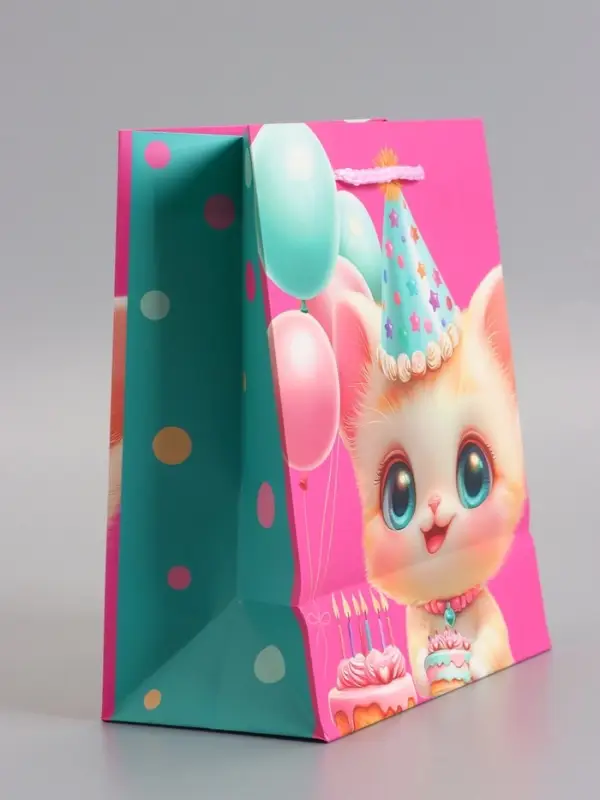 Пакет подарочный "С днём рождения!" ламинированный 18 х 22,3 х 10 см