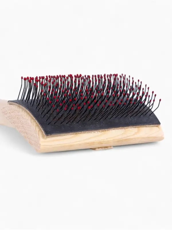 Щетка - пуходёрка ZOONIK, 85&times;55 мм, полукруглая, большая с каплями, дерево