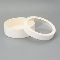 Коробка подарочная круглая с окном, завальцованная, белая, 18&times;6 см