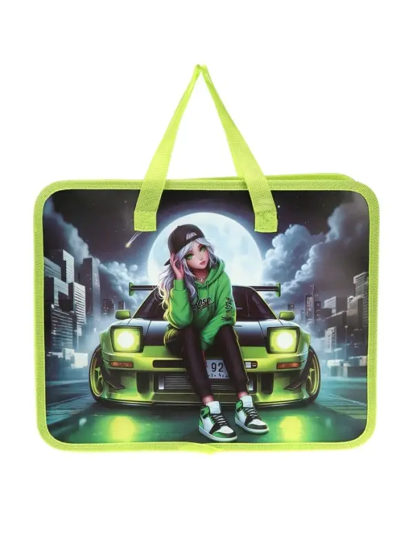 Папка с ручками &laquo;Ночь&raquo;, А4, пластиковая, 70 мм, 322&times;256 мм