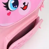 Ранец с эргономичной спинкой квадратный с доп. элементами "Мишка"