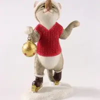 Фигурка новогодняя &laquo;Котик в колпаке&raquo;, 12.5 см, полистоун