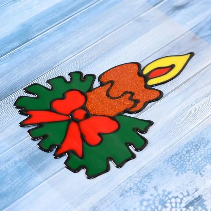 Наклейка на стекло «Свеча новогодняя», 10×15 см Наклейка на стекло «Свеча новогодняя», 10×15 см