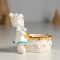 Подсвечник "Девочка с корзинкой" 7х7 см, перламутр