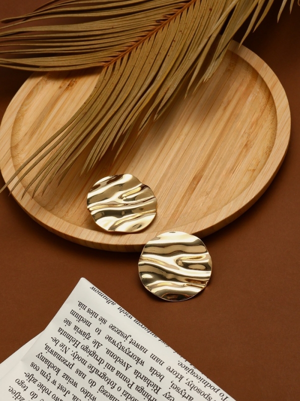 Клипсы «Тренд» круг, цвет золото Клипсы «Тренд» круг, цвет золото