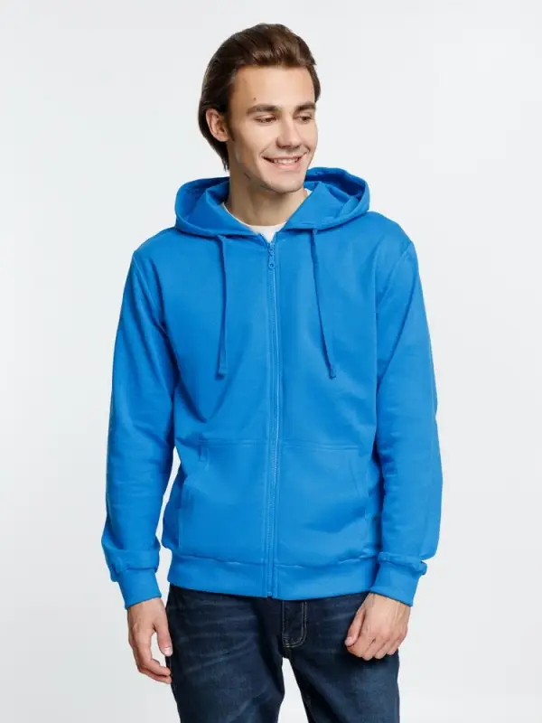 Толстовка на молнии с капюшоном Siverga 2.0, бирюзовая, размер XS