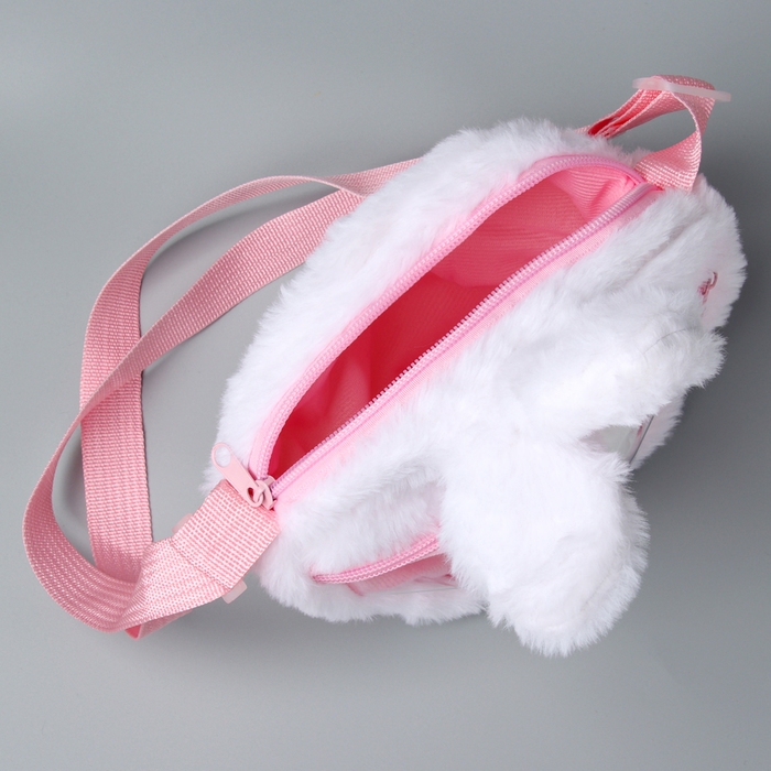 Сумка детская «Зайка» с игрушкой внутри, 20 см, цвет белый