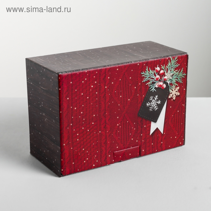 Коробка подарочная новогодняя складная «Тепла и уюта», 22 х 15 х 10 см, Новый год Коробка подарочная новогодняя складная «Тепла и уюта», 22 х 15 х 10 см, Новый год