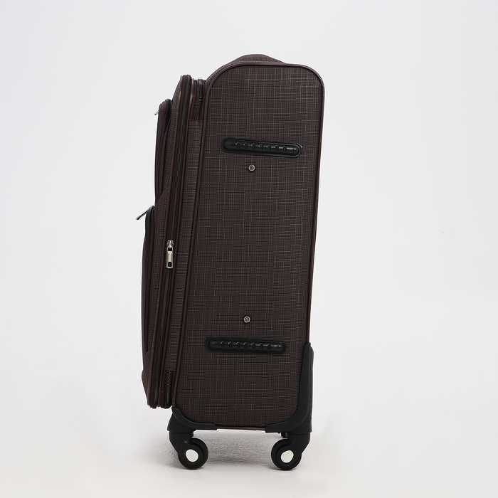 Чемодан средний 52 л (M), отдел на молнии, кодовый замок, с расширением, цвет коричневый Чемодан средний 52 л (M), отдел на молнии, кодовый замок, с расширением, цвет коричневый