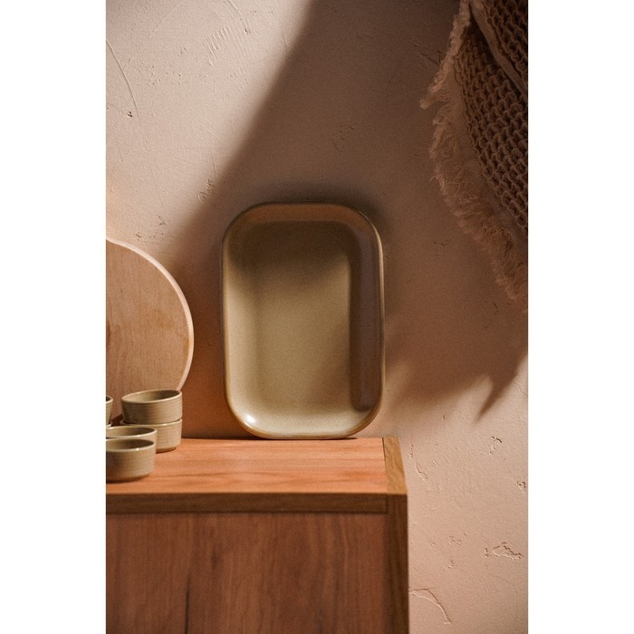 Блюдо фарфоровое SL Home &laquo;Песчаный бриз&raquo;, 24,5&times;16,5 см, цвет бежевый