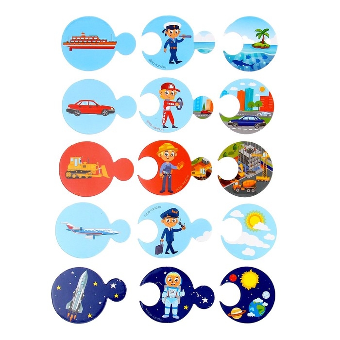 Пазлы логические 3 в 1 «Транспорт и профессии» Пазлы логические 3 в 1 «Транспорт и профессии»