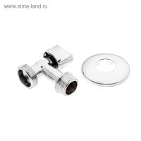 Кран шаровой AQUALINK, 1/2"х3/4", угловой, штуцер, для бытовых приборов, ручка, хром