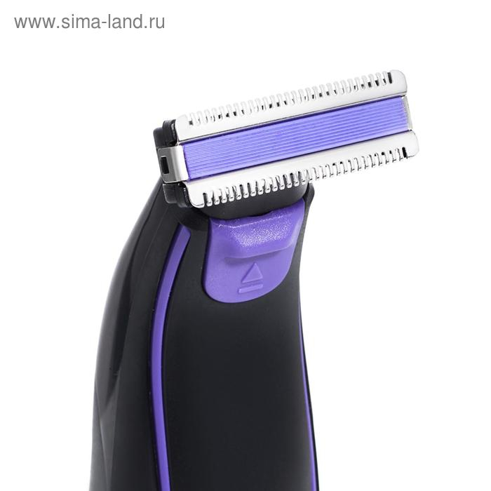 Триммер Kitfort КТ-3101, для бороды/усов, 1 насадка, от АКБ, чёрно-фиолетовый Триммер Kitfort КТ-3101, для бороды/усов, 1 насадка, от АКБ, чёрно-фиолетовый