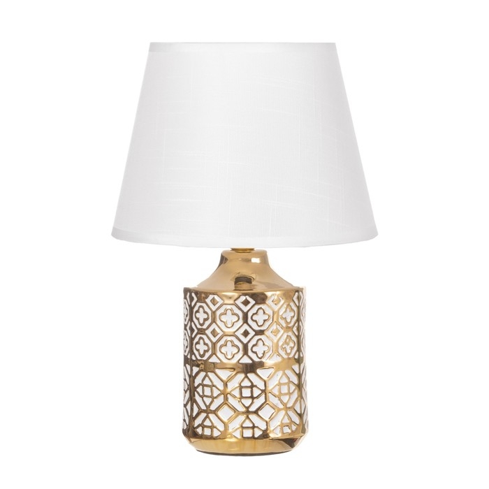 Лампа настольная "Мария" 1х40Вт Е14 белый/золото 22х22х36см