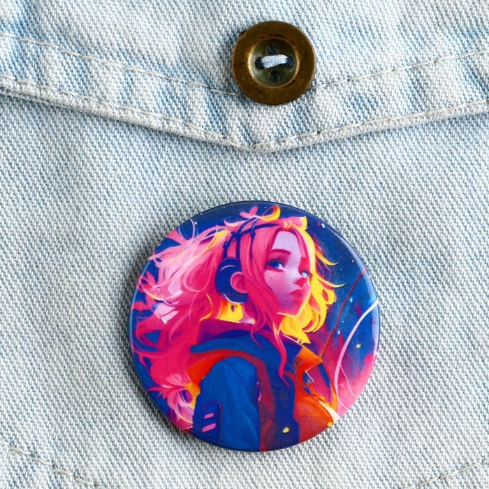 Значок металлический аниме , набор «Неон», d=38 мм, 4 шт. Значок металлический аниме , набор «Неон», d=38 мм, 4 шт.