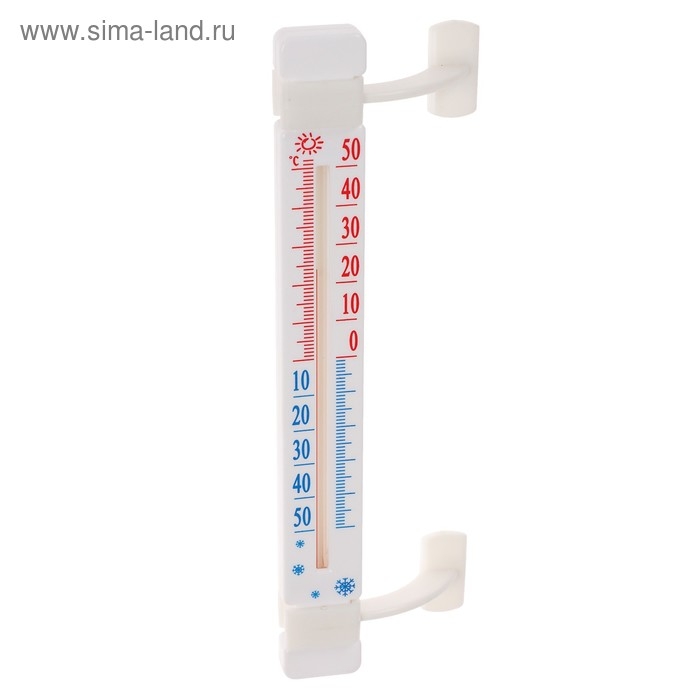 Термометр, уличный, оконный, на липучках, белый Термометр, уличный, оконный, на липучках, белый