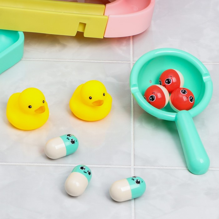 Игрушка для ванны «Водная горка», 22 детали, 8 игрушек, ковш, на присосках, Крошка Я Игрушка для ванны «Водная горка», 22 детали, 8 игрушек, ковш, на присосках, Крошка Я