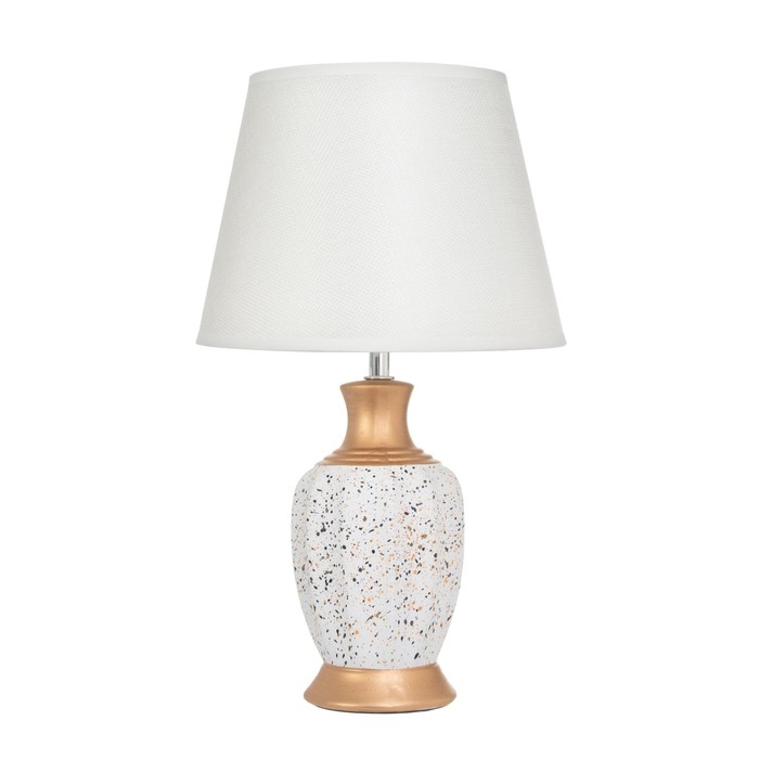 Лампа настольная Лампа настольная "Жилан" 1х40Вт Е14 белый/золото 22х22х38см