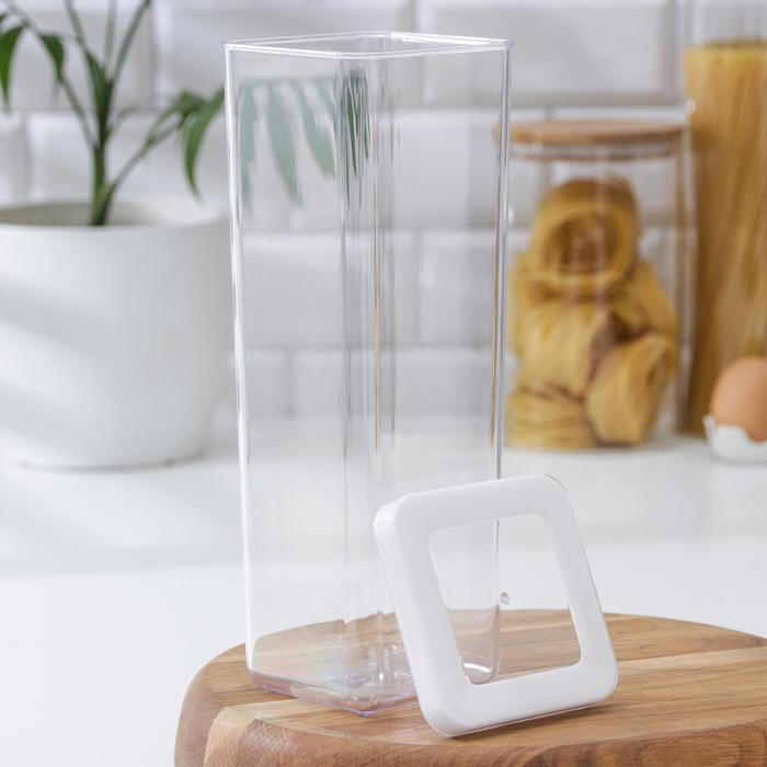 Контейнер для сыпучих продуктов &laquo;Степ&raquo;, 1.9 л, 10&times;10&times;28 см, цвет белый