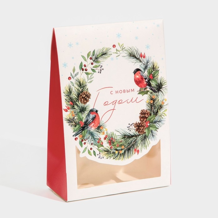 Коробка подарочная новогодняя складная «Снегири», 15 х 7 х 22 см, Новый год Коробка подарочная новогодняя складная «Снегири», 15 х 7 х 22 см, Новый год