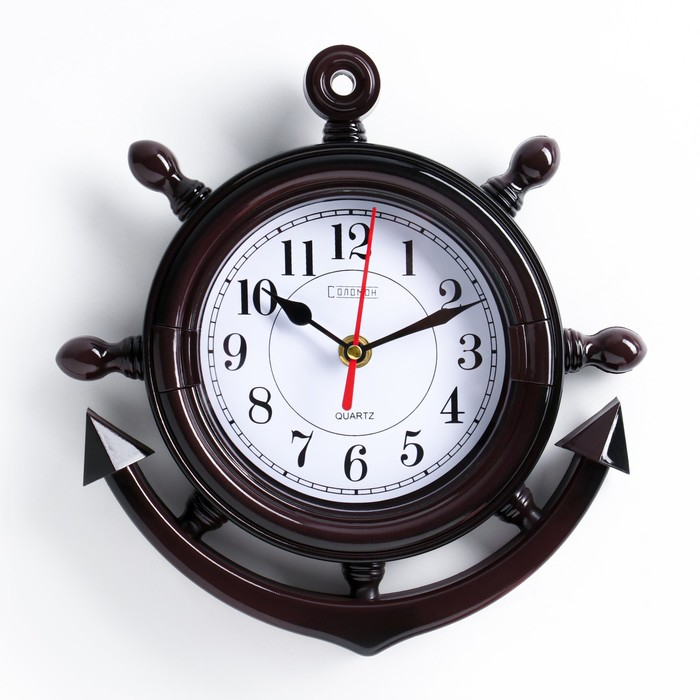 Часы настенные, серия: Море, Часы настенные, серия: Море, "Якорь", плавный ход, 23 х 24 см, d-13 см