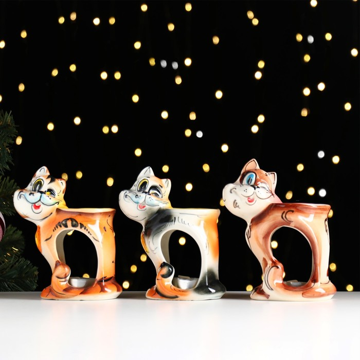 Подсвечник-аромалампа «Хитрый кот», микс Подсвечник-аромалампа «Хитрый кот», микс