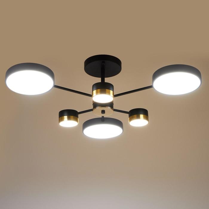 Люстра 86507/6 LED 63Вт 3000-6000К черный-золото 72х72х23 см BayerLux