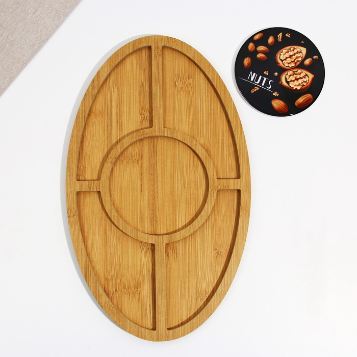 Менажница деревянная Nuts, 21.8 х 35 см Менажница деревянная Nuts, 21.8 х 35 см