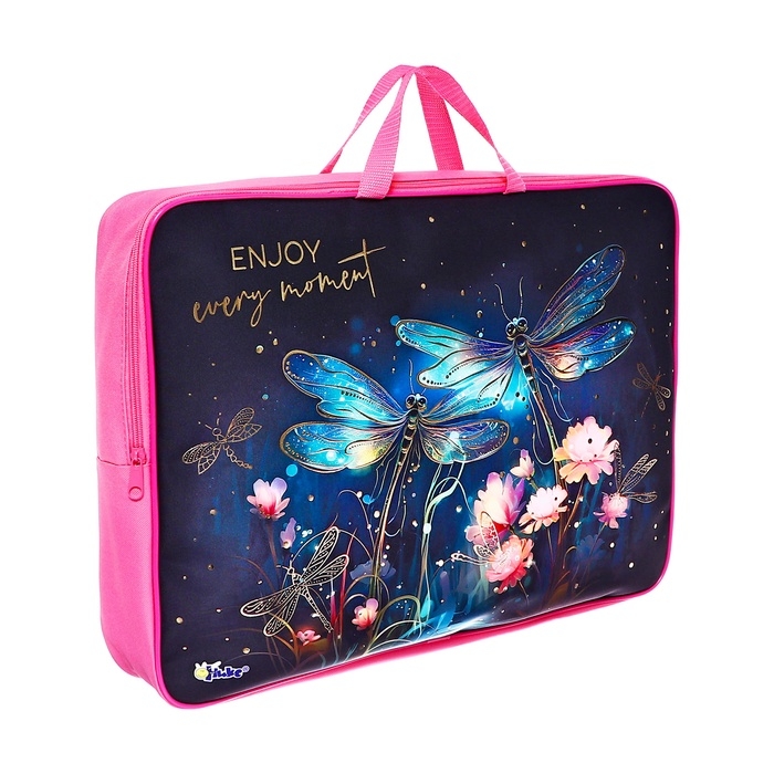 Папка А3 с ручками текстиль 75 мм 475*345 мм ПМД 3-22-4 дев Стрекозы (тесьма) фольга 72961 Папка А3 с ручками текстиль 75 мм 475*345 мм ПМД 3-22-4 дев Стрекозы (тесьма) фольга 72961