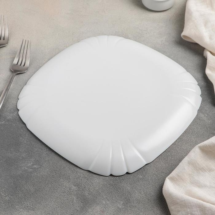 Тарелка обеденная Luminarc Lotusia, d=25,5 см, стеклокерамика, белая Тарелка обеденная Luminarc Lotusia, d=25,5 см, стеклокерамика, белая