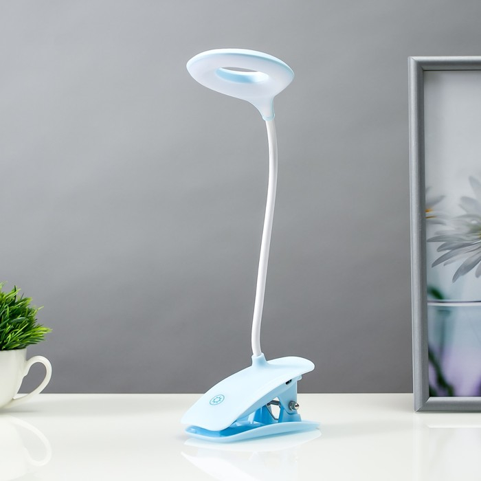 Настольная лампа сенсорная 16751/1 LED 2Вт 6000К USB АКБ синий 14,5х6х41 см RISALUX Настольная лампа сенсорная 16751/1 LED 2Вт 6000К USB АКБ синий 14,5х6х41 см RISALUX