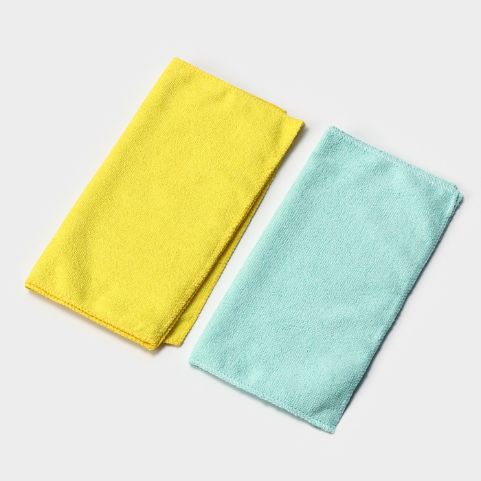 Салфетки универсальные Доляна, 220 г/м², 5 шт, 30×30 см, микрофибра, с оверлоком, цвет МИКС Салфетки универсальные Доляна, 220 г/м², 5 шт, 30×30 см, микрофибра, с оверлоком, цвет МИКС